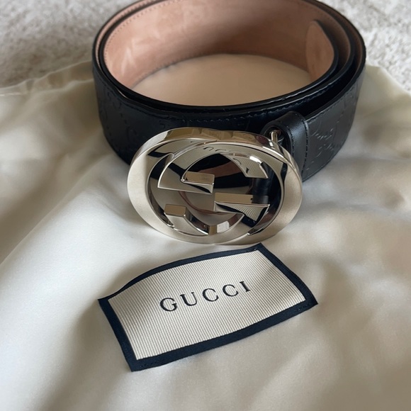 Authentic Gucci belt sz 80-32in black leather - Picture 1 of 4